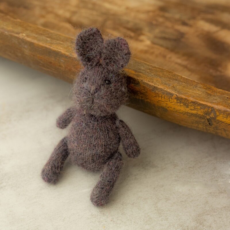 Neugeborene Fotografie Requisiten Hasen puppe gestrickt niedlichen Tier Kaninchen Baby Fotoshooting Zubehör