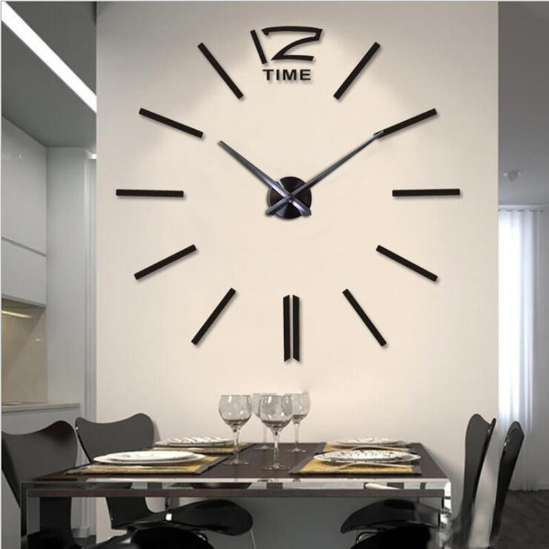 ミラー効果のないモダンなデザインの3D掛け時計,サイレント,室内装飾,リビングルーム,オフィス,カフェに最適