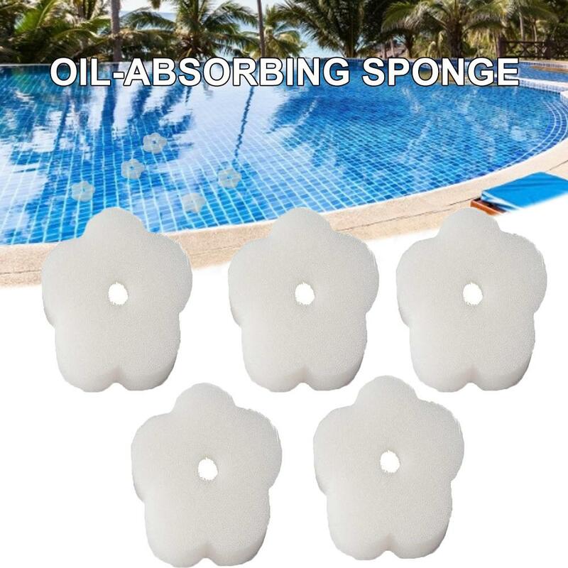 10PCS Oil Absorbing Sponge Low Density Useful Oil Scum Cleaner For Spa Hot Tub Swimming Pool Absorb Grease Sludge Dirt And Scum