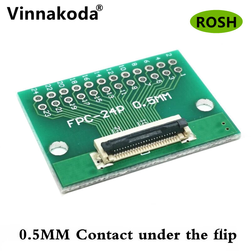 2PCS FFC/FPC adapter board 0.5MM-24P to 2.54MM welded 0.5MM-24P flip-top connector