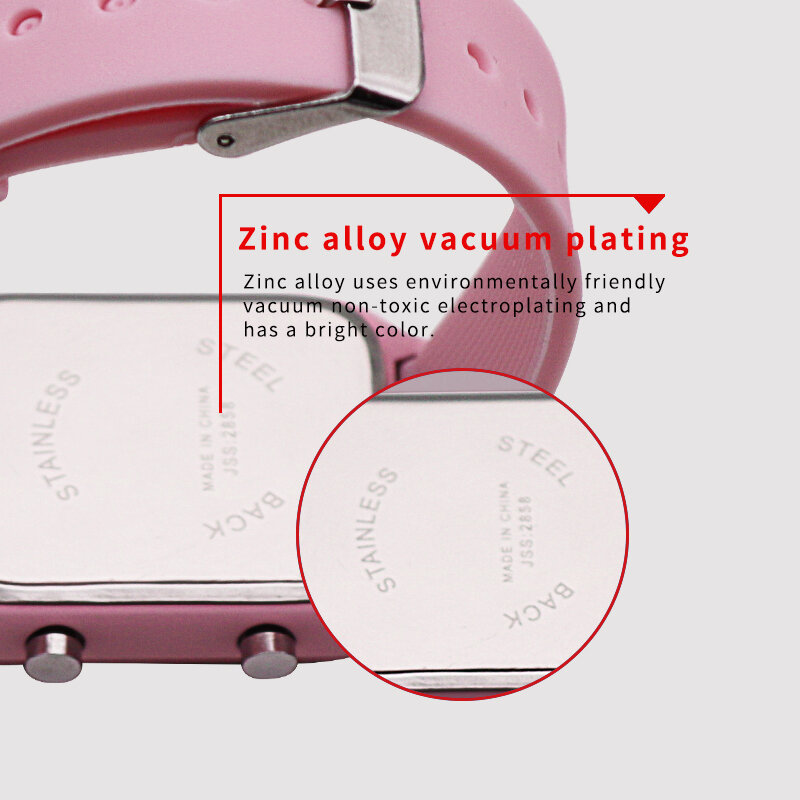 Reloj de pulsera Digital Led para niños y niñas, pulsera electrónica de silicona a la moda, color rosa
