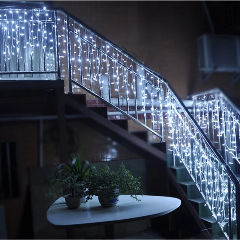 5M Christmas Garland kurtyna LED girlandy z lampkami w kształcie sopli Droop 0.4-0.6m AC 220V Garden Street dekoracja zewnętrzna Holiday Light