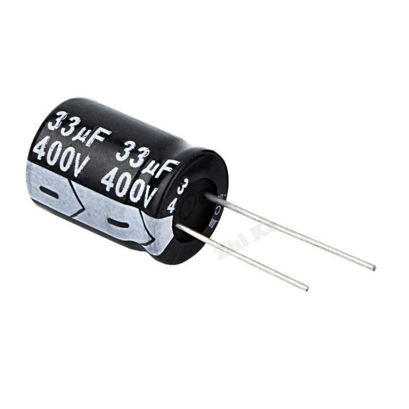 10 pces 400v 33uf 16*22mm baixo capacitor eletrólito de alumínio esr 20% capacitores elétricos