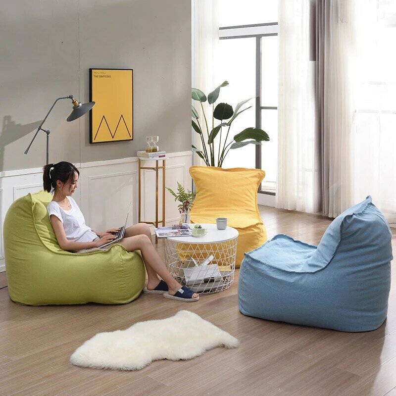 Housse de chaise en coton, meuble de maison, chambre à coucher, amovible, lavable, relax, inclinable, simple, sac de haricots, livraison directe