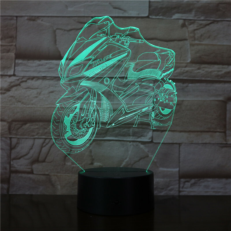 Cool Boy Toys-Lámpara LED 3D de escritorio para motocicleta, luz nocturna, USB, RGB, decoración del hogar, regalo de Navidad, novedad, 3551