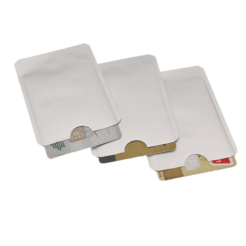 Protetor de cartão de crédito rfid, protetor de cartão antimagnético, folha de alumínio e portátil, 100 peças