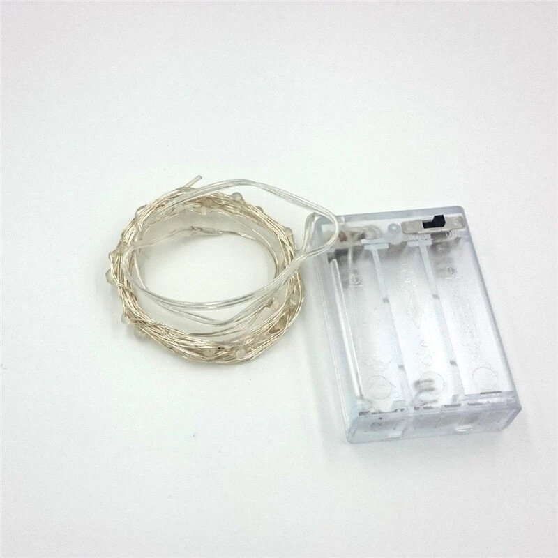 2M 20 3M 30 5M 50 10M 100Leds Fairy Lights AA Battery Powered Silver Led Copper Wire String Light Decorative Fairy Lights
