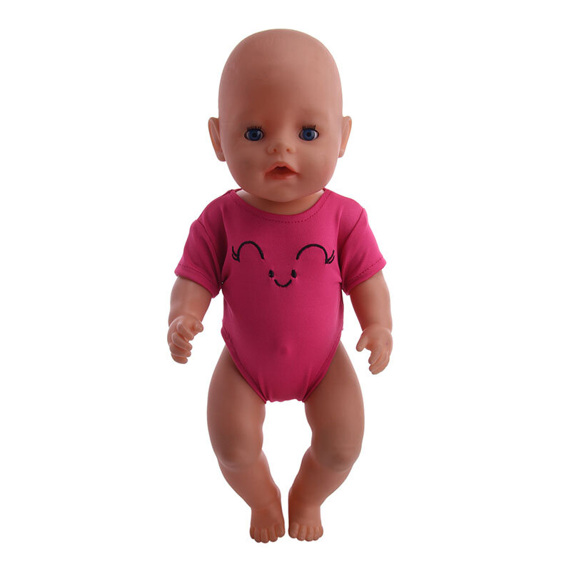 最新の人形服人魚ユニコーンプリントtシャツ43センチメートル新生児リボーン18インチアメリカ人形私たちの世代