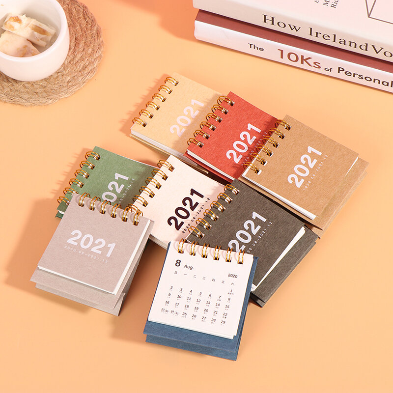Mini Calendario de escritorio 2020 2021, adornos creativos de escritorio, calendario portátil de notas de trabajo, calendario de Año Nuevo, Programa de vuelta a la escuela