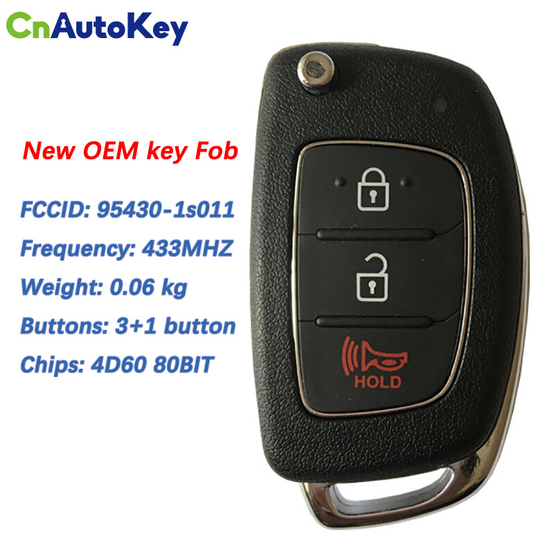 Pieza de llave de giro remota CN020065, PCB Original, 3 botones, No 95430-1S011/1S001, OKA-866T, Chip 4D60, para Hyundai HB20