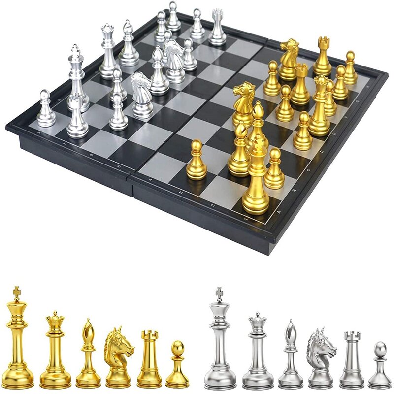 Set di scacchi gioco da tavolo per bambini adulti con pezzi degli scacchi magnetici scacchi da viaggio Set di scacchiera pieghevole giocattoli educativi per bambini