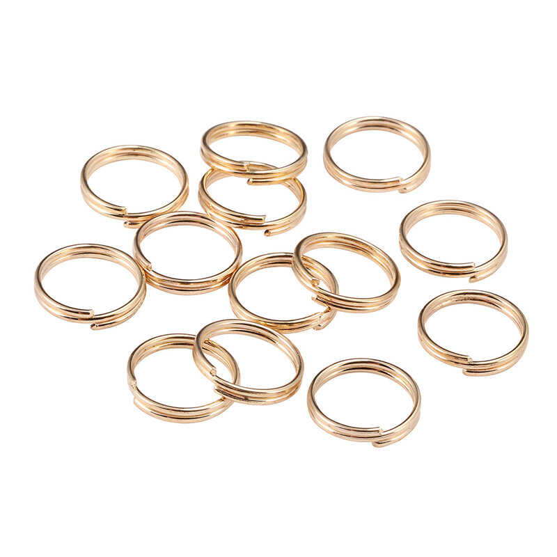 Anéis de salto aberto para fazer jóias, Loops duplos, anéis divididos, conectores, suprimentos DIY, ouro, 6mm, 8mm, 10mm, 12mm, 200 PCs/lote