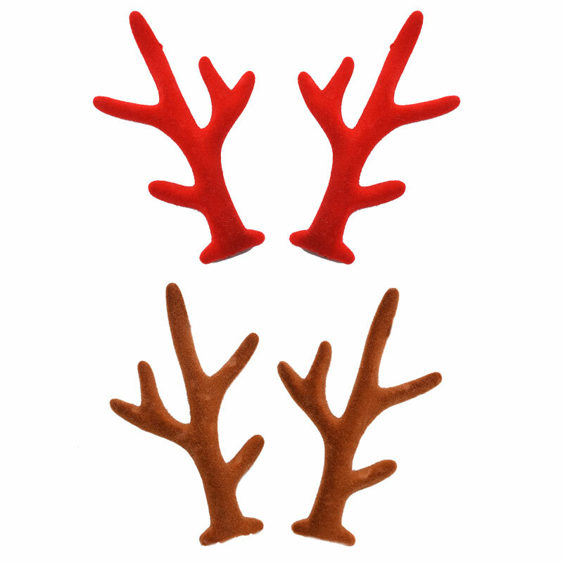 Par de cabeça anler árvores de cervo, pares, vermelho marrom diy acessórios de cabeça presente de natal cosplay fotoadereços decoração