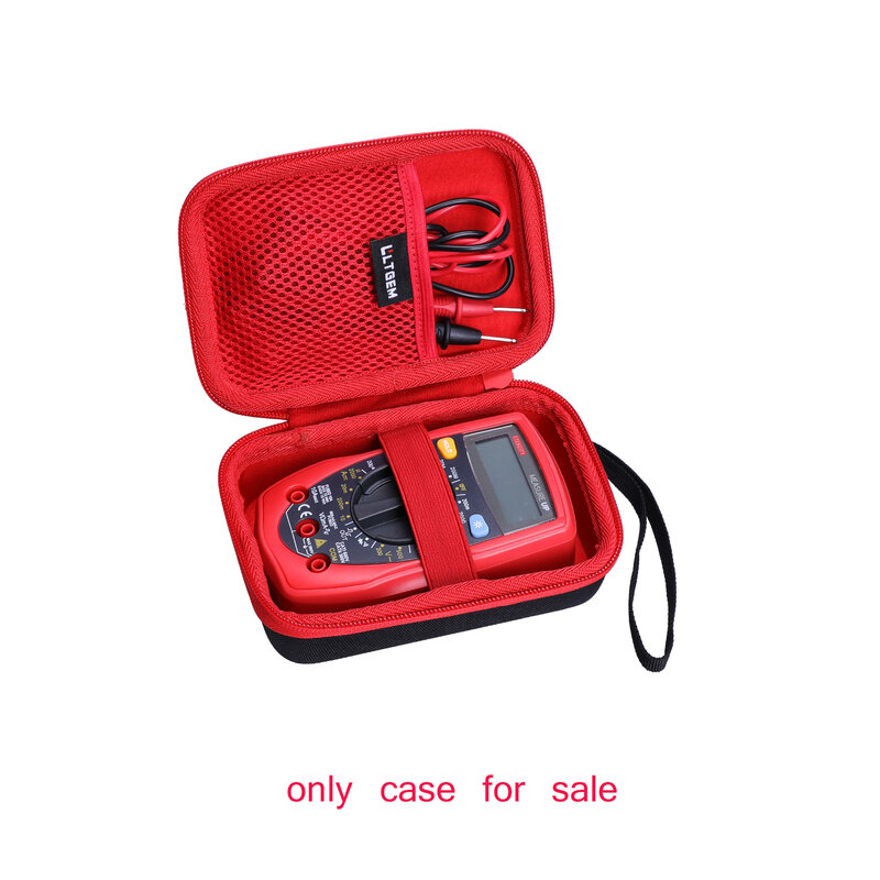 LTGEM Tahan Air EVA Hard Case untuk Etekcity Digital Multimeter Merah MsR-R500