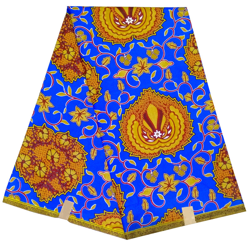 Tela africana de moda 6 yardas/lote flor 2019 nuevo diseño tela de cera africana