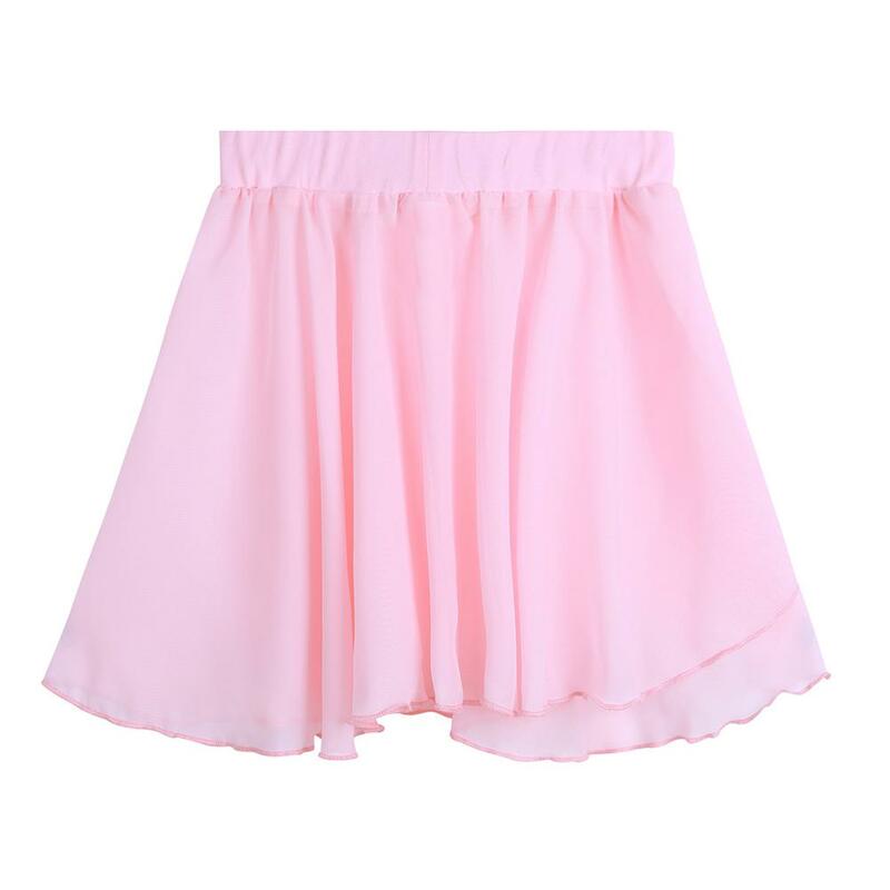 Children Chiffon Basic Classic Mini Pull-On Wrap Skirt for Girls Ballet Gymnastics Practice Kids Dance Wear