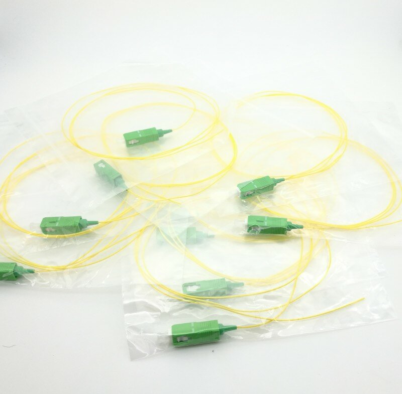 Pigtail fibre optique monomode, SC APC, Simsake 9/125, 0.9mm LSZH, jaune, lot de 50 pièces