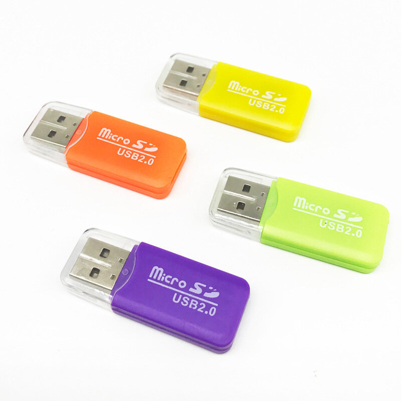 Mini lector de tarjetas de memoria inteligente portátil, alta calidad, para tarjeta TF Micro SD, USB 2,0, 5 uds.
