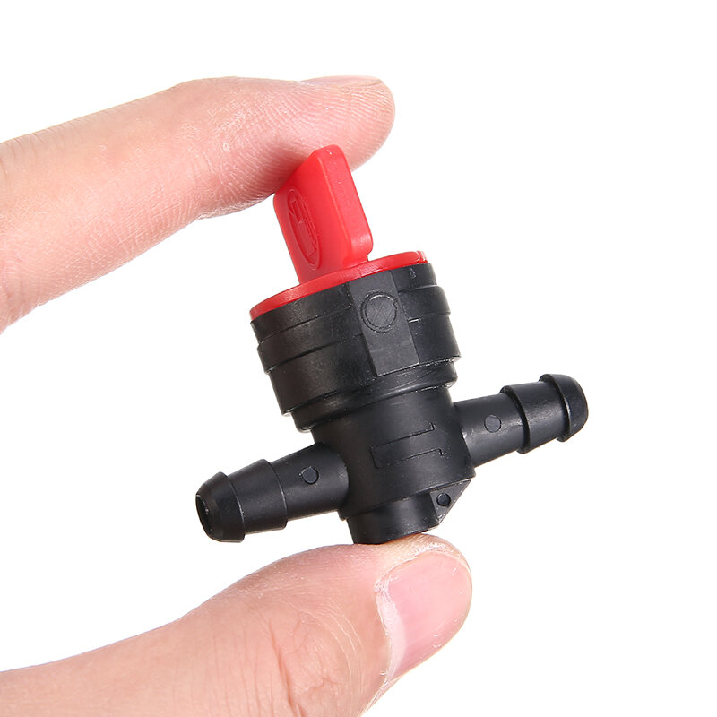 Пластиковый прямой запорный клапан для газонокосилки 1/4 дюйма, переключатель бензинового клапана для газонокосилки + 2 шт. зажимов для шланга
