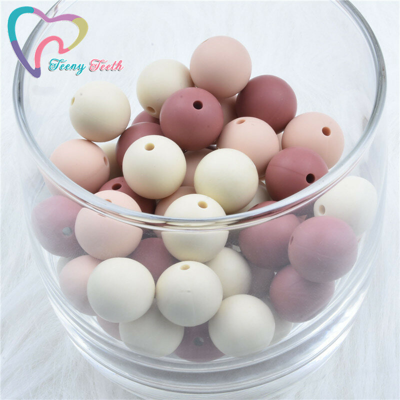 20 PCS Silicone Beads 9-15 MM Loose Beads Baby Teether Toy BPA Free Food Grade DIY Chew Charms Necklace Jewelry Making