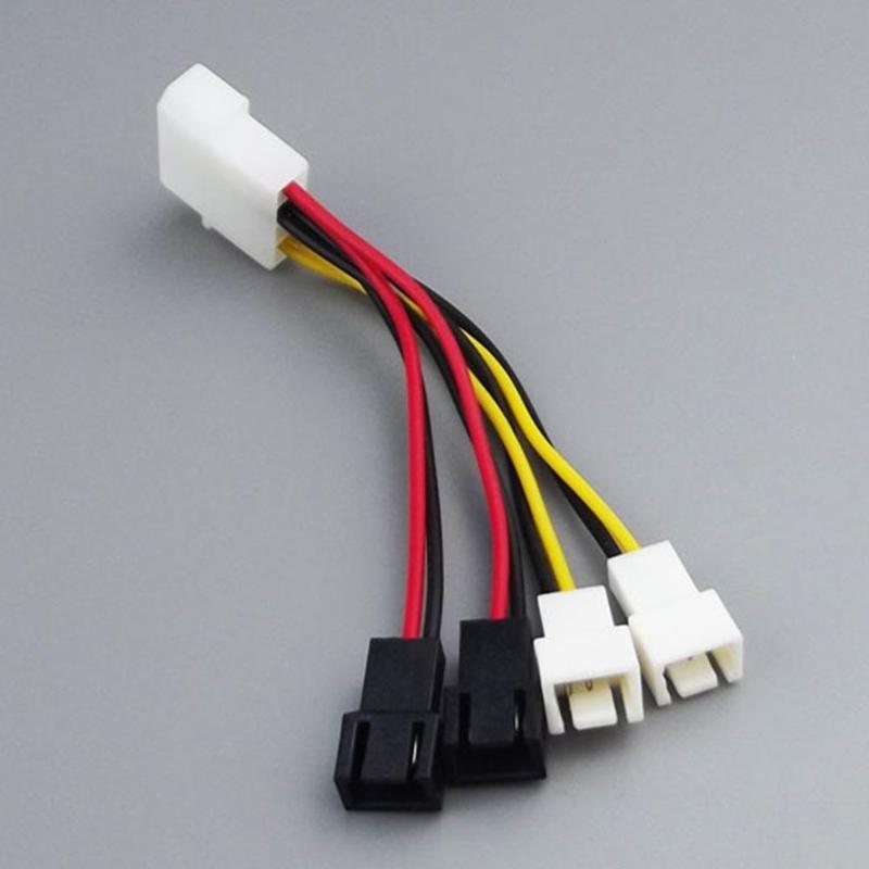 2 sztuk 4-Pin Molex do 3-pinowy kabel adapter kabla zasilającego złącze 12v * 2/5 v * 2