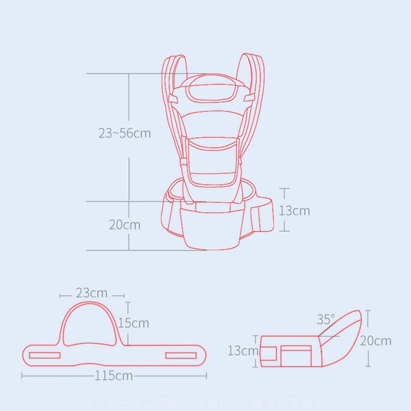 3 In 1 Baby Carrier Ergonomic Infant Kid Baby Hipseat Sling Kangaroo Baby Wrap Carrier Large Capacity Storage Bags  0-48 months