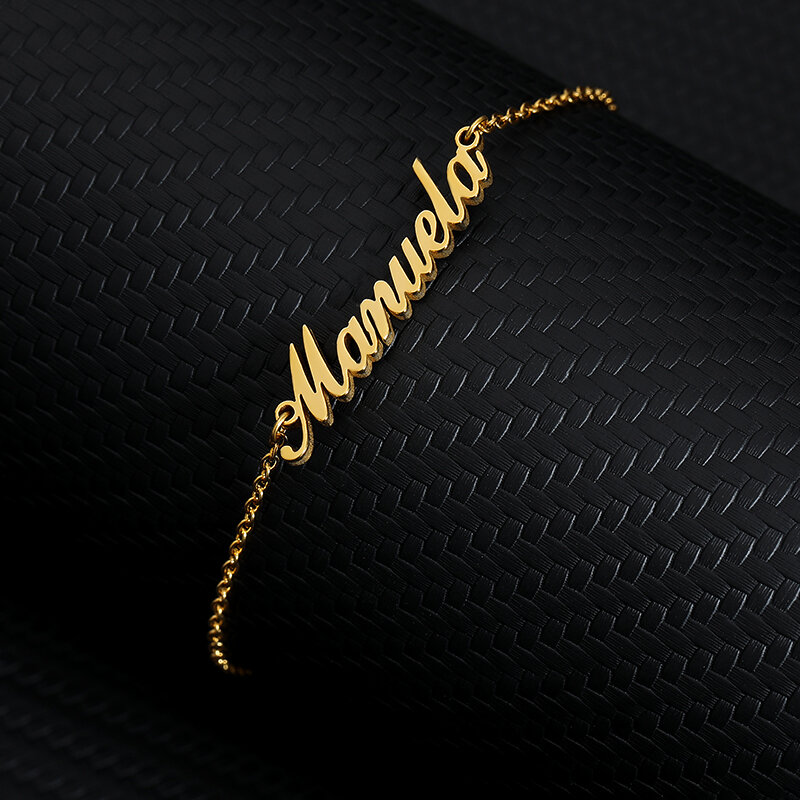 Crown Name Anklet For Women Men Fashion Customized Stainless Steel Enkelbandje Nameplate Ankle Bracelet Cheville