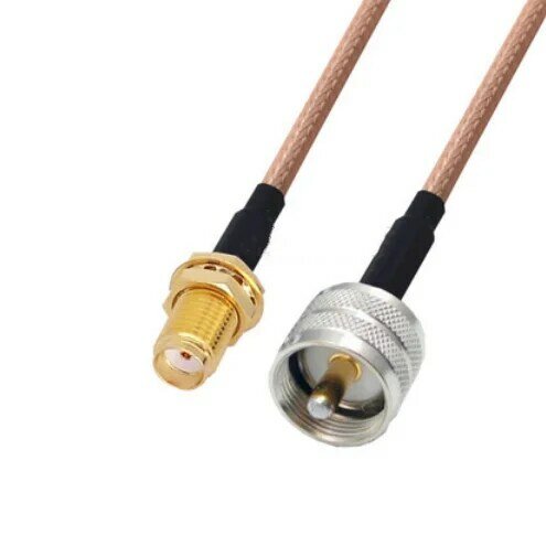 RG142-Cable SMA hembra a UHF PL259, conector macho, puente Coaxial por radiofrecuencia, Cable flexible