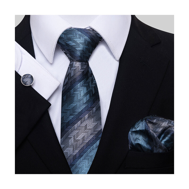 Molti colori vendita calda 2023 nuovo Design regalo di nozze cravatta di seta fazzoletto da taschino Set cravatta accessori per abiti da uomo giorno dell'amante floreale