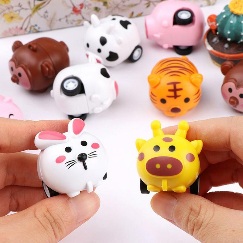 Cute Animal Pull Back Car Tiger Inertia Car Toys For Children's Boys Girls Interesting Christmas New Year Kids Gifts Toys 1pcs