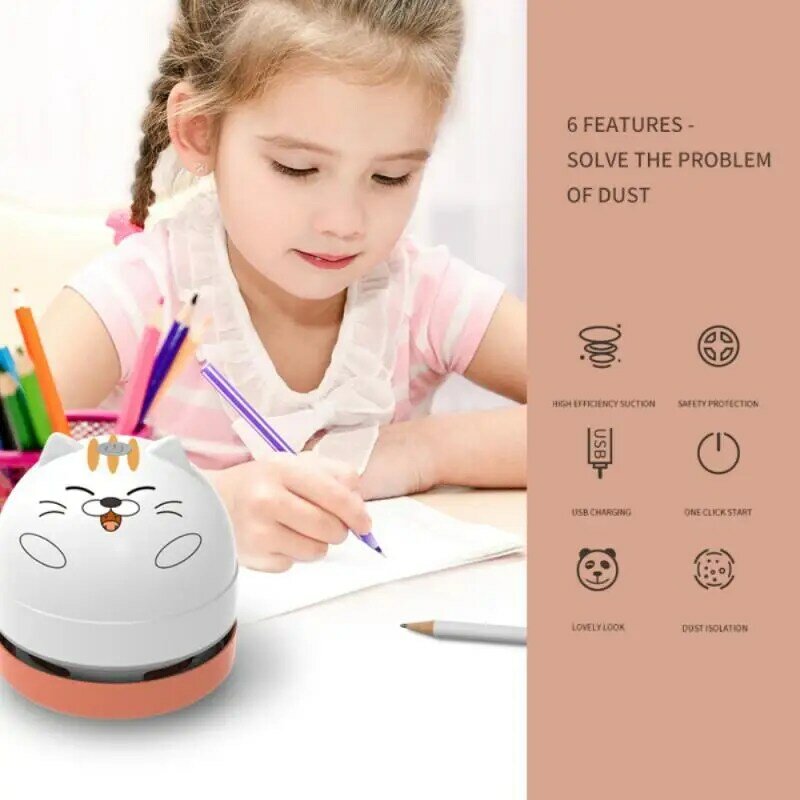 Cute USB Cleaner Cat Mini Vacuum Office Desk Dust Home Table Sweeper Portable Table Keyboard Dust Vaccum New Cleaner
