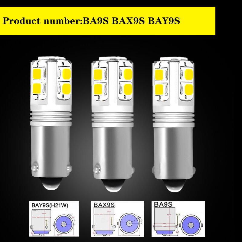 Ijdm ไฟรถยนต์แคนบัส LED BAY9S BA9S BAX9S สำหรับรถถอยหลังหรือไฟจอดรถ H21W H6W T4W ไฟป้ายทะเบียนรถ12V-24V