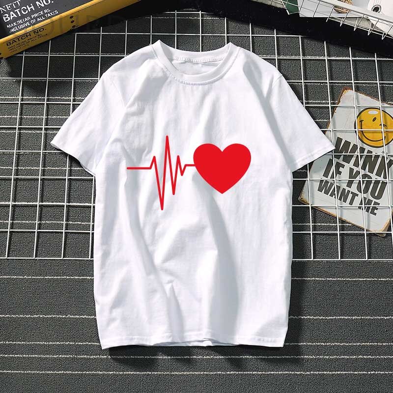 T-shirt da donna Harajuku love t shirt donna feminina ladies Than heart ulzzang graphic magliette donna 2023 summer femme clothes