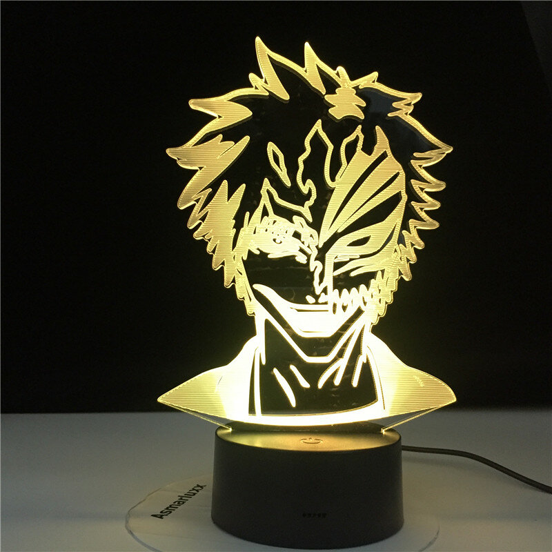 3d Anime Bleach Mask Face Led Night Light Lamp for Kids Bedroom Decoration Nightlight Gift for Children Study Room Light 4144