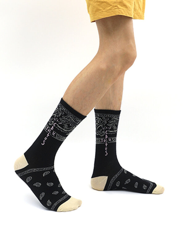 CINESSD-Calcetines de algodón con estampado de letras para hombre, calcetín de media pantorrilla, diseño divertido, Harajuku, divertido