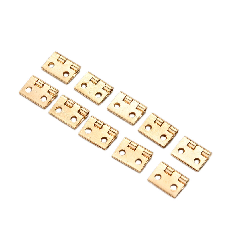 20pcs cerniere per porte dell'armadio Mini cerniera placcata in ottone piccoli gioielli decorativi scatola di legno accessori per mobili 8mm * 10mm