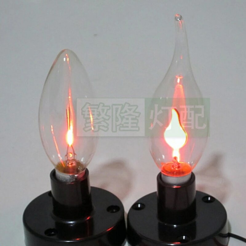 10pcs/lot AC220V E14 Flame Bulbs E27 Candle Bulbs 3W Tungsten Light Bulb Vintage Decorative Lamp Emulation Fire Lighting for Bar