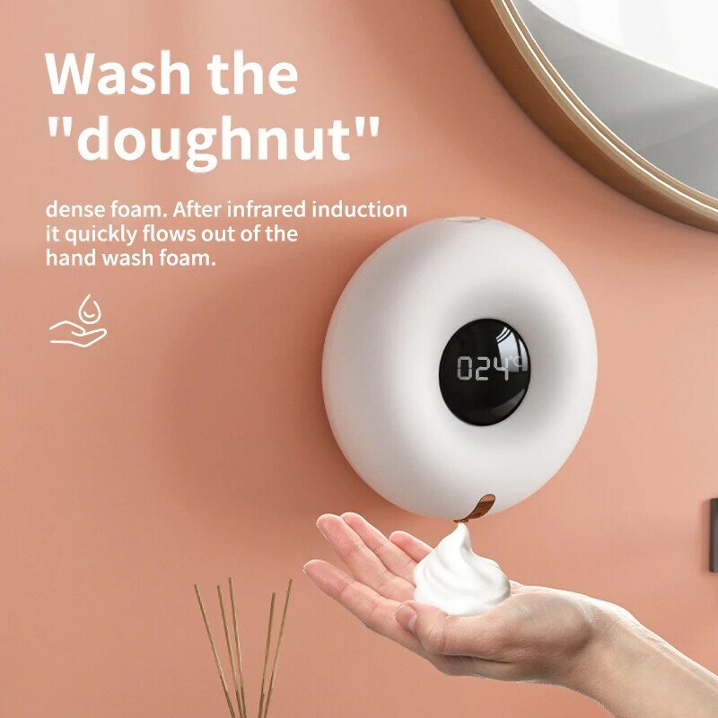 Distributeur de savon automatique intelligent sans contact, avec thermomètre numérique, lavage des mains pour enfants, Rechargeable par USB, pour la cuisine et la salle de bains