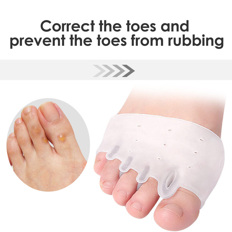 2 pçs silicone gel dedo do pé separador espaçadores pés calo bolhas alívio da dor antepé almofadas correção palmilhas protetor