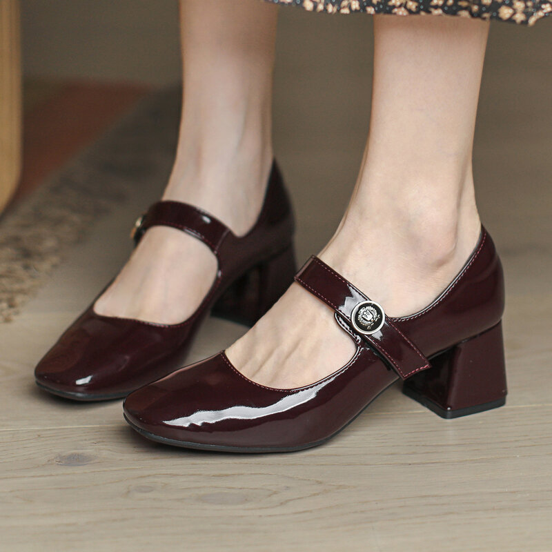 Zapatos de tacón Mary Jane para mujer, mocasines de cuero Vintage de estilo japonés, zapatos informales para estudiantes universitarios, primavera 2023