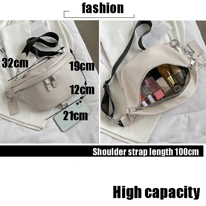 Bolsas Crossbody de couro genuíno para mulheres, bolsa de peito designer, bolsa de ombro de alta capacidade, nova, 2021