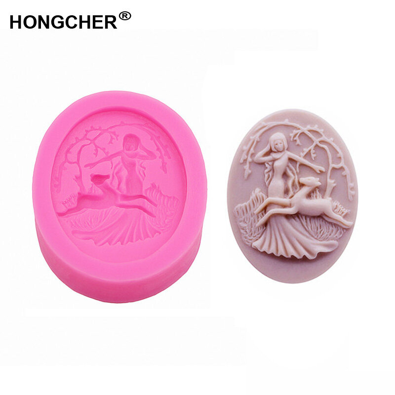 New Angel elk fondant cake silicone mould DIY handmade chocolate mold kitchen baking cooking gadget flexible clay moulds