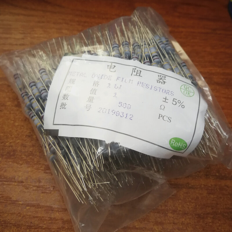 500pcs/lot New 1W 5% metal oxide film resistor DIP resistor free shipping