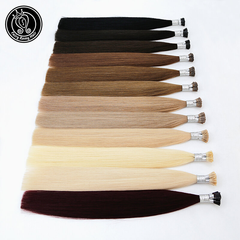 I Tip cheratina Pre bonded Hair Extensions Real Remy capelli umani russi sulla capsula Fusion Hair 0.8 g/s 16-22 pollici 40 g/pacco