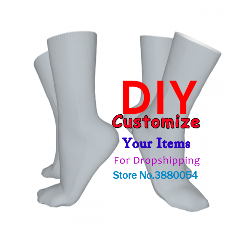 Personalizado sua imagem logotipo da moda meias longas femininas comprimento do joelho meias de bezerro 3d impressões masculinas meias femininas dropshipping