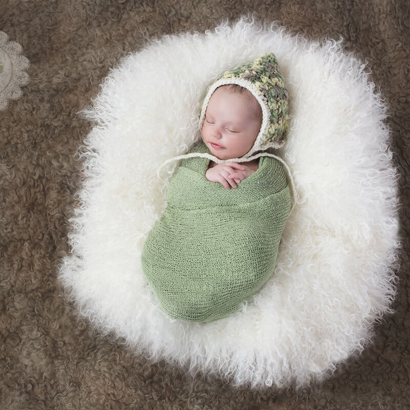 Don & Judy Properti Fotografi Bayi Menerima Foto Kain Bayi Baru Lahir Aksesori Rambut Selimut Rajut Melar dengan Hiasan Kepala 2 Buah/Set