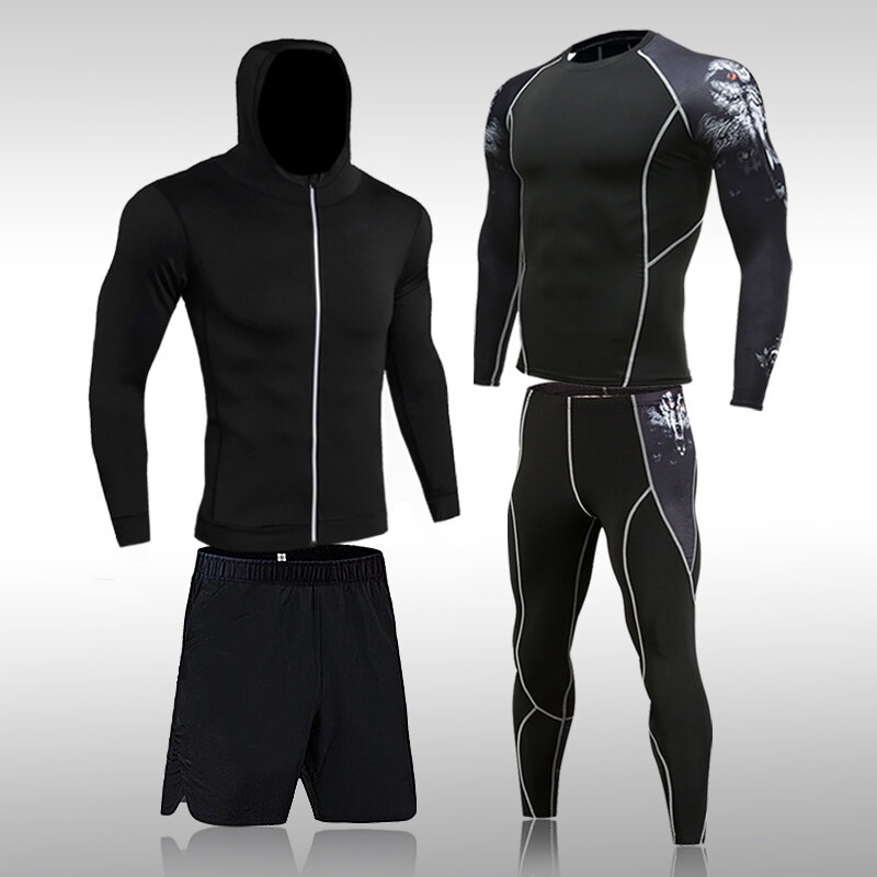 Männer Compression Sportswear Anzüge Gym Strumpfhose Training Kleidung Training Jogging Sport Satz Lauf Rashguard Trainingsanzug Für Männer