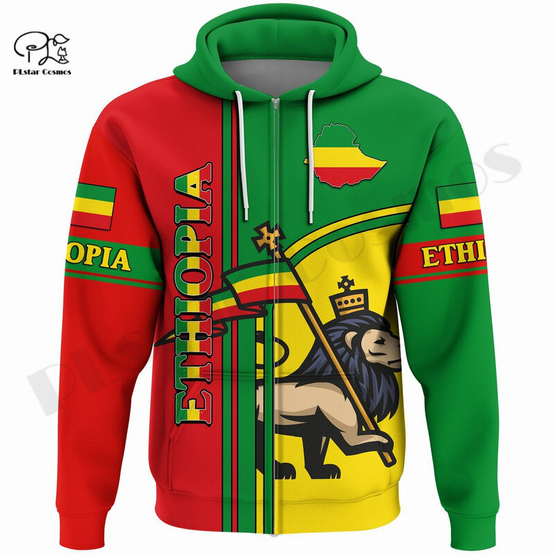 PLstar Cosmos 3DPrinted Newest Ethiopia Country Lion Culture Unique Unisex Funny Streetwear Harajuku Hoodies/Sweatshirt/Zip A-8