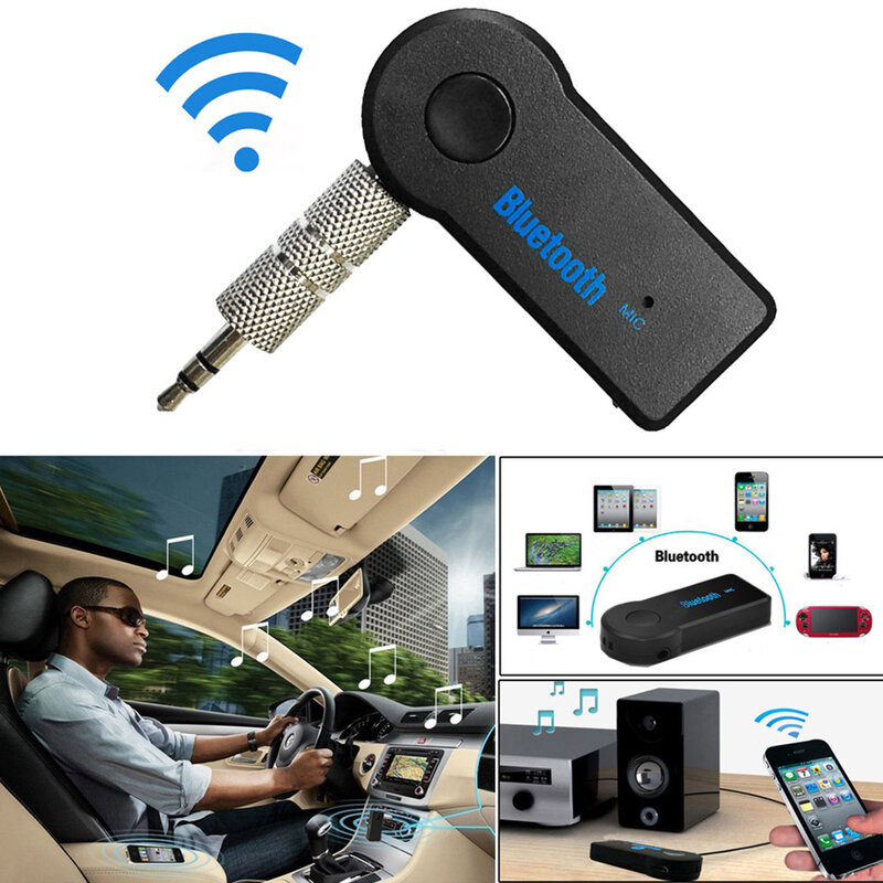 2 w 1 bezprzewodowy Bluetooth-kompatybilny odbiornik nadajnik z adapterem 3.5mm telefon AUX Audio MP3 samochodowe Stereo odbiornik muzyczny Adapter