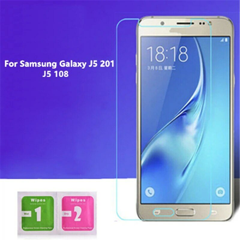 1 Uds. Vidrio templado de calidad perfecta para Samsung Galaxy J5 2016 9H Protector de pantalla para Samsung J5 108 película de vidrio de protección